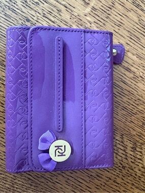 Ports Purple Embossed Wallet with Bow Accent